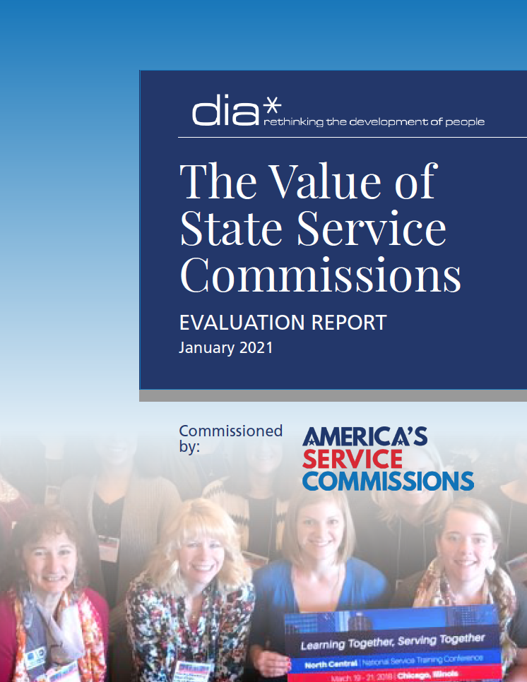 decorative. cover of The Value of State Service Commissions publication.